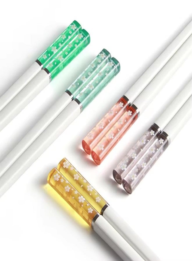 Iktu 5 Pairs Reusable Fiberglass Chopsticks Dishwasher Safe, Lightweight Japanese Stylish Chopstick, Gift Set - Image 2